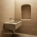 Modern Concrete Wall Niche and Sink in Minimalist Bathroom
