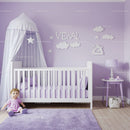 Pastel Lavender Baby Nursery with Cloud and Star Decor