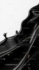 Black Liquid Splash Abstract Artistic Fluid Motion for Creative Design
