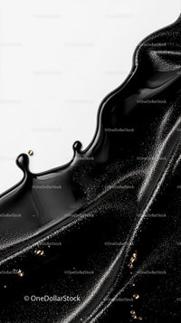 Black Liquid Splash Abstract Artistic Fluid Motion for Creative Design