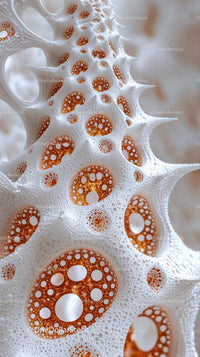 Close-Up of Beautiful Orange and White Sea Coral with Intricate Texture