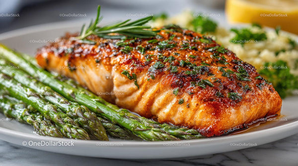 Gourmet Grilled Salmon with Asparagus and Fresh Herbs