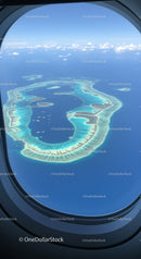 Aerial View of Suvadiva Atoll with Clear Turquoise Waters and Lagoon