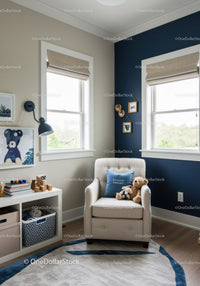 Modern Baby Nursery Room with Cozy Armchair and Children's Decor