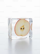 Fresh Apple Slice Preserved Inside Clear Ice Cube