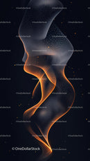 Futuristic Digital Abstract Wave with Glowing Particles
