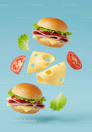 Fresh ham sandwich with lettuce tomato and cheese