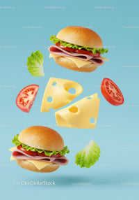 Fresh ham sandwich with lettuce tomato and cheese