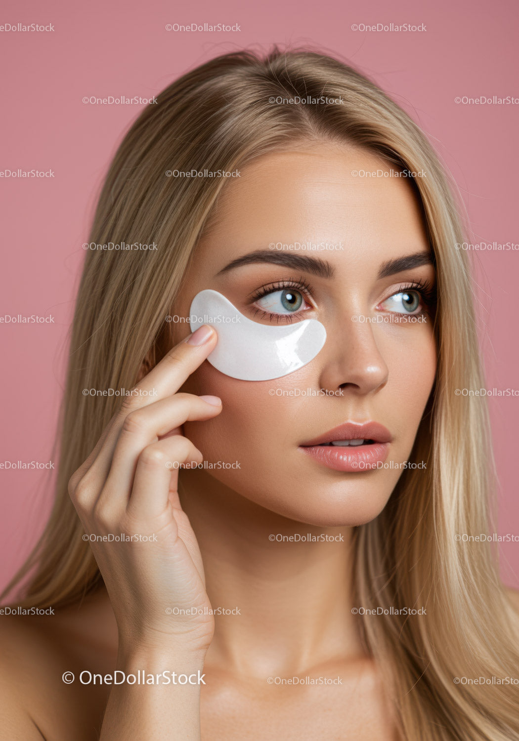 Young woman applying facial mask for skincare routine health