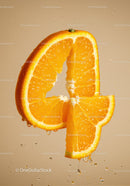 Fresh orange slices dripping with juice on beige background