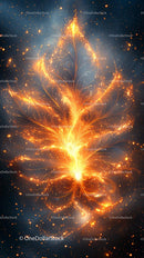 Dynamic Cosmic Explosion with Glowing Nebula and Light Trails