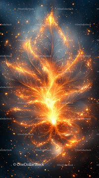 Dynamic Cosmic Explosion with Glowing Nebula and Light Trails