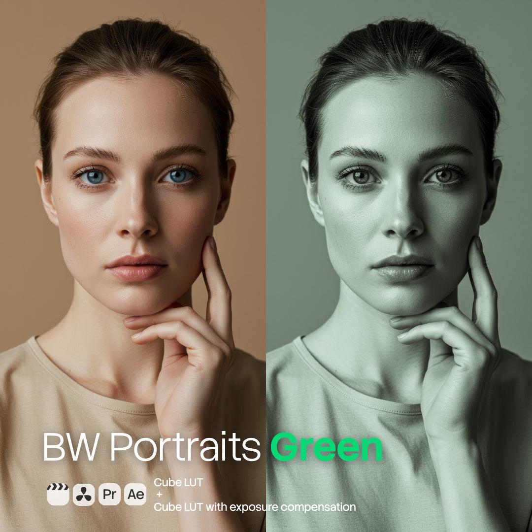 BW Portraits Green LUT Pack preview