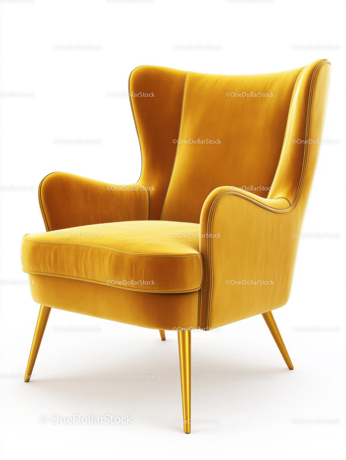 Żółty fotel w stylu vintage i nowoczesnym designie