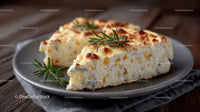 Blue Cheese and Rustic Bread on Decorative Plate in Food Setting