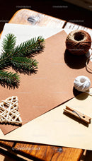 Natural Crafting Materials on Rustic Wooden Table
