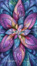 Colorful Fractal Pattern with Intricate Swirling Design for Digital Art