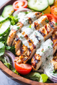 Grilled Chicken Salad with Fresh Vegetables and Herb Dressing