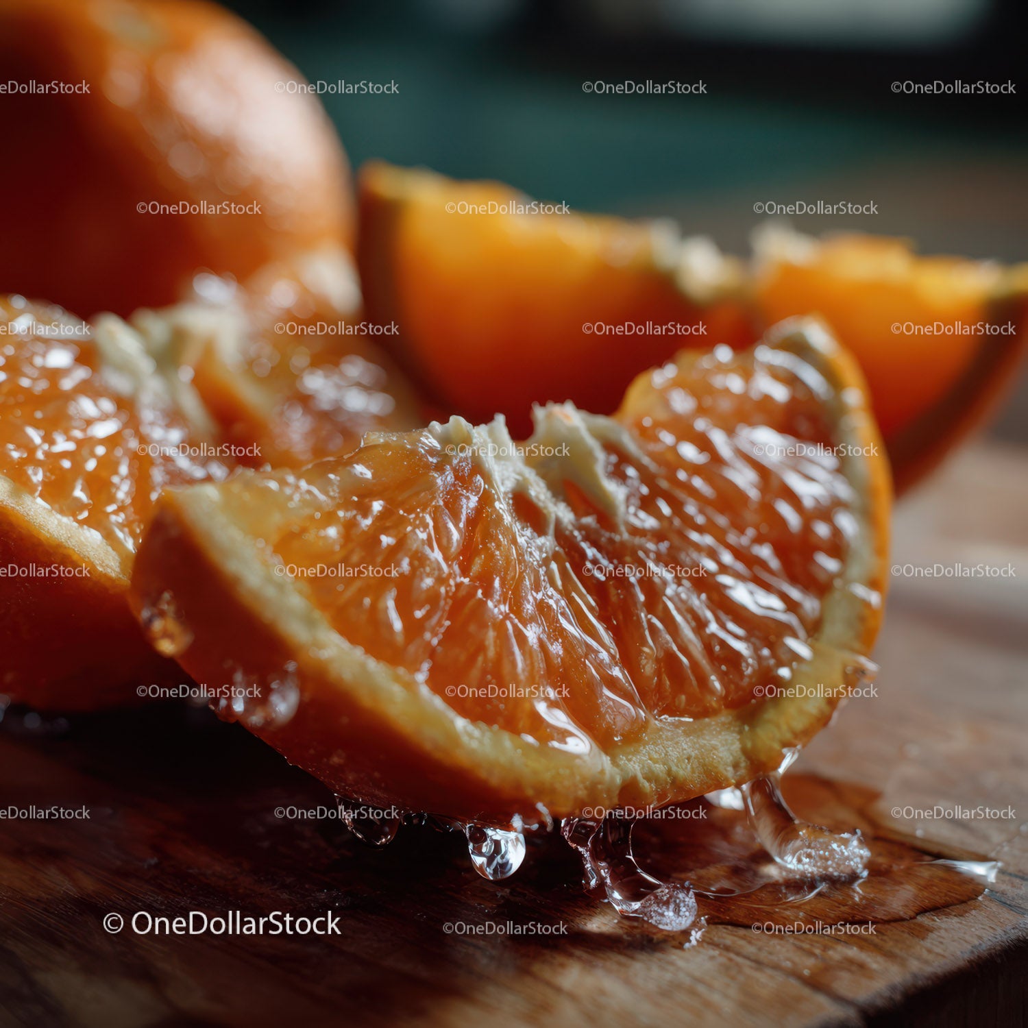 Juicy Fresh Orange Slice with Vibrant Citrus Texture