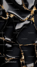 Luxury Black and Gold Abstract Background with Glossy and Metallic Finish