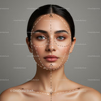 Facial Skincare Guide Featuring a Woman with Clear Skin and Defined Features