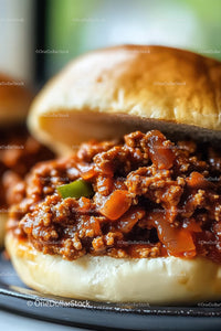 Juicy Ground Beef Burger with Fresh Vegetables in Soft Bun