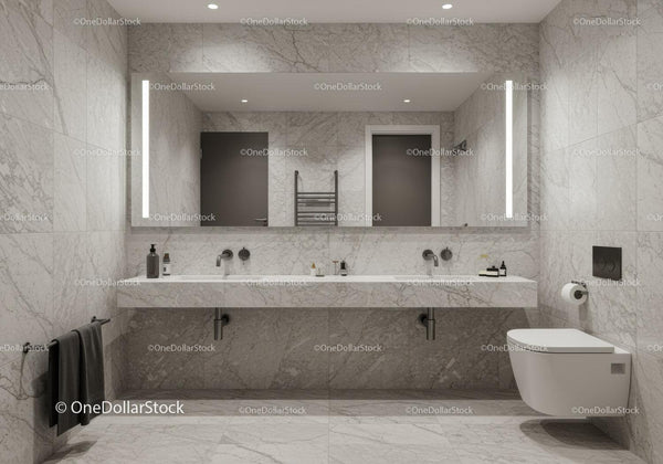 Luxurious Marble Bathroom with Modern Fixtures and Elegant Style