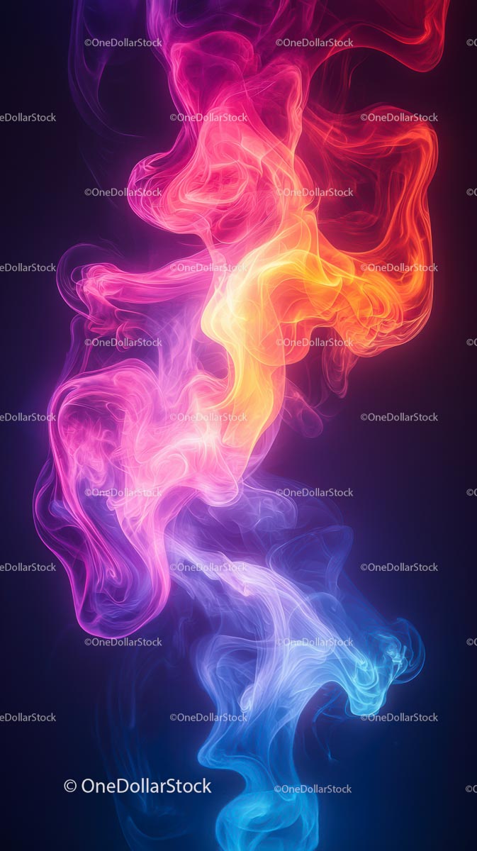 Vivid Abstract Smoke Art with Dynamic Swirls and Fiery Colors