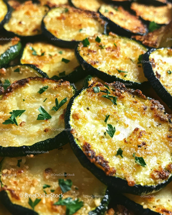 Grilled Zucchini Slices with herbs in a close-up shot