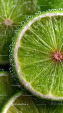 Fresh Lime Slice with Bubbles for Refreshing Summer Drink