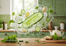 Refreshing Cucumber Ginger Infusion with Fresh Mint Leaves