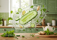 Refreshing Cucumber Ginger Infusion with Fresh Mint Leaves