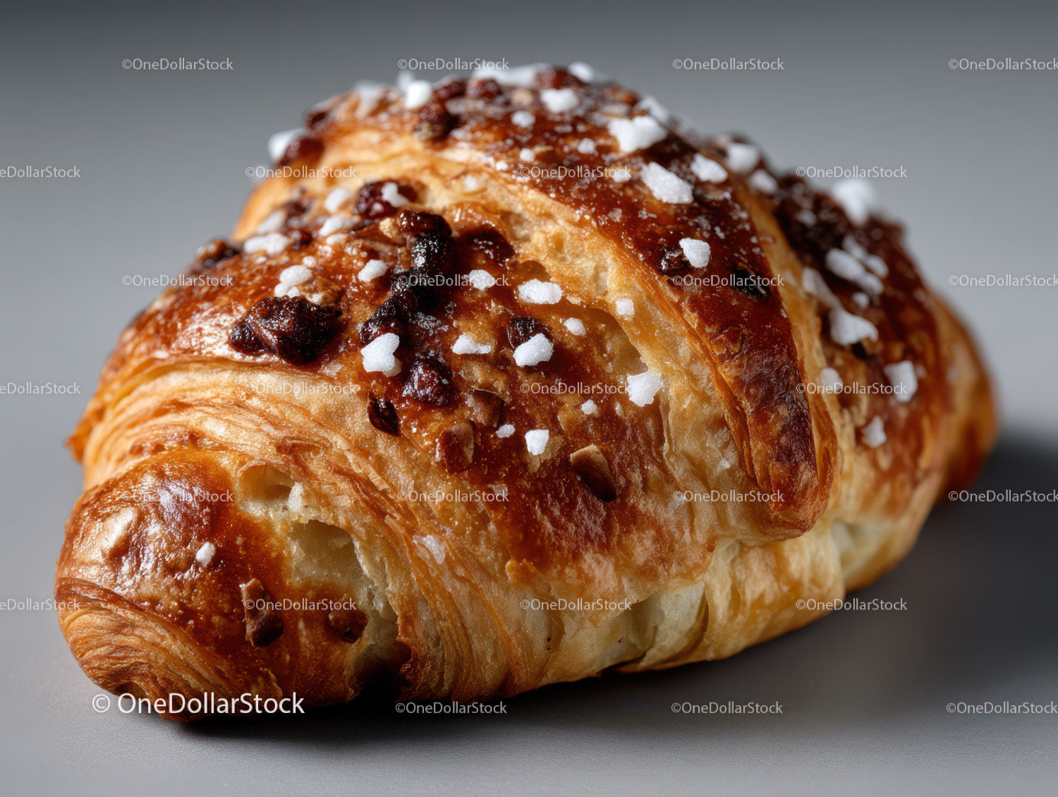 Chocolate Topped Croissant with Sugar Sprinkles