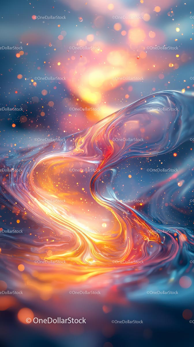 Vibrant Abstract Energy Flow with Glowing Particles and Light Swirls