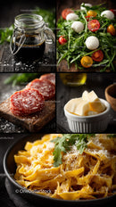 Fresh Italian Pasta with Cheese and Cherry Tomato Salad
