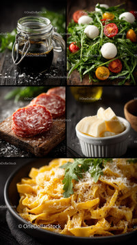 Fresh Italian Pasta with Cheese and Cherry Tomato Salad