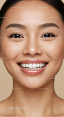 Closeup portrait of smiling young Asian woman