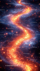 Vibrant Galaxy Stream with Stars and Cosmic Lights