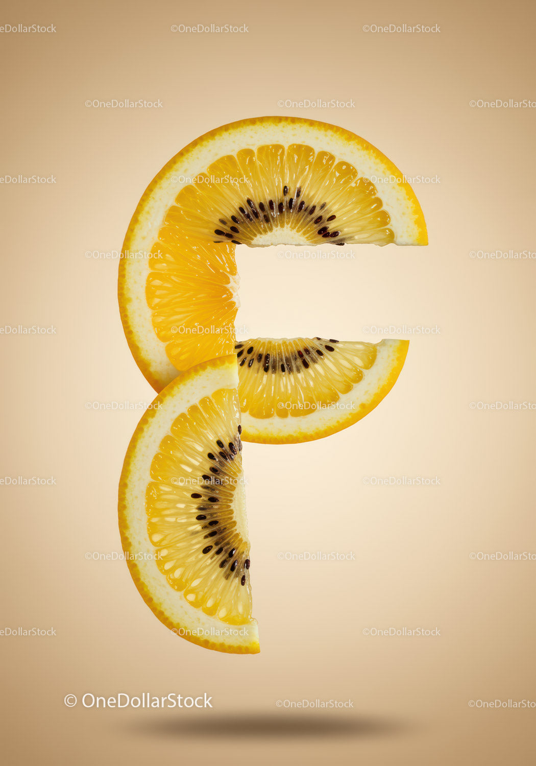 Creative Vitamin C Symbol Made of Citrus Slices