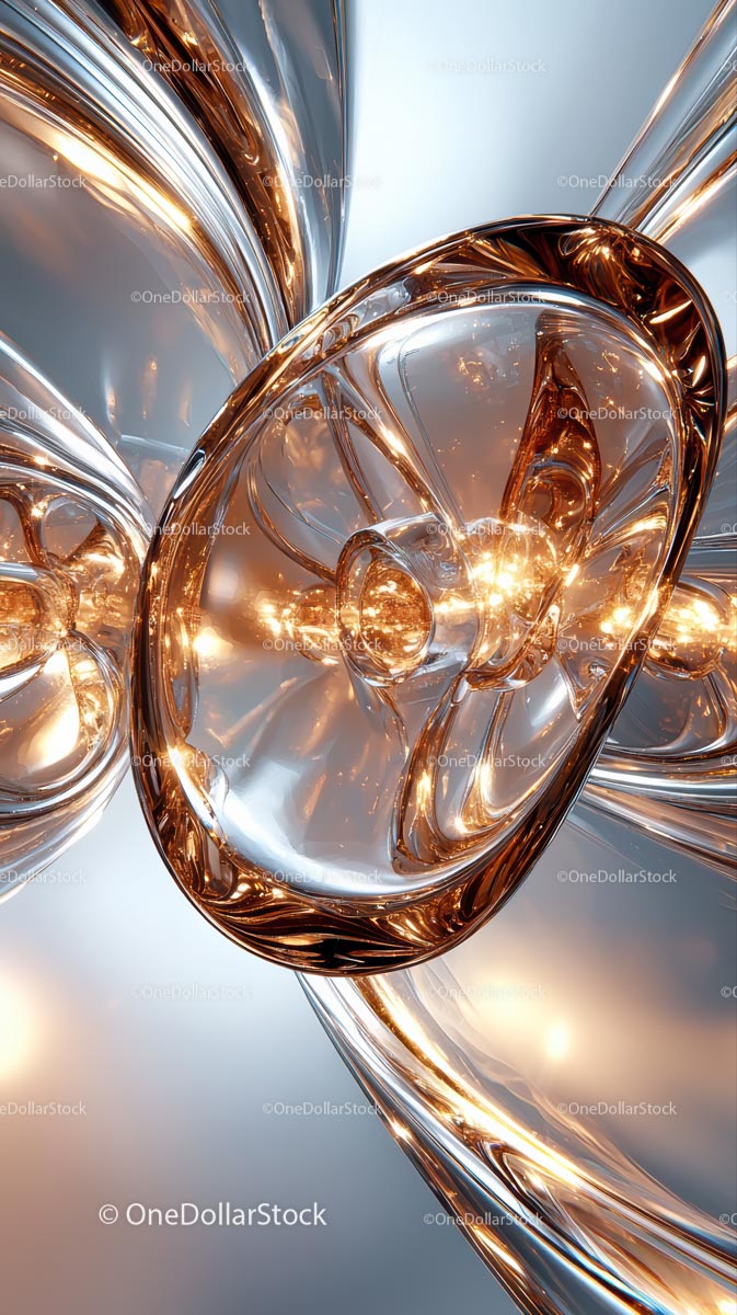 Elegant Copper and Silver Abstract Metal Sculpture