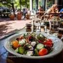 Fresh Mixed Vegetable Salad with Cherry Tomatoes and Feta Cheese