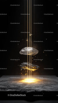 Abstract Digital Explosion with Glowing Lines and Particles