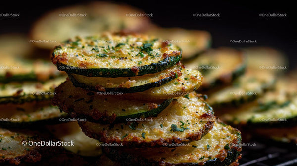 Close-up of Grilled Zucchini Slices with Herbs for Healthy Meal