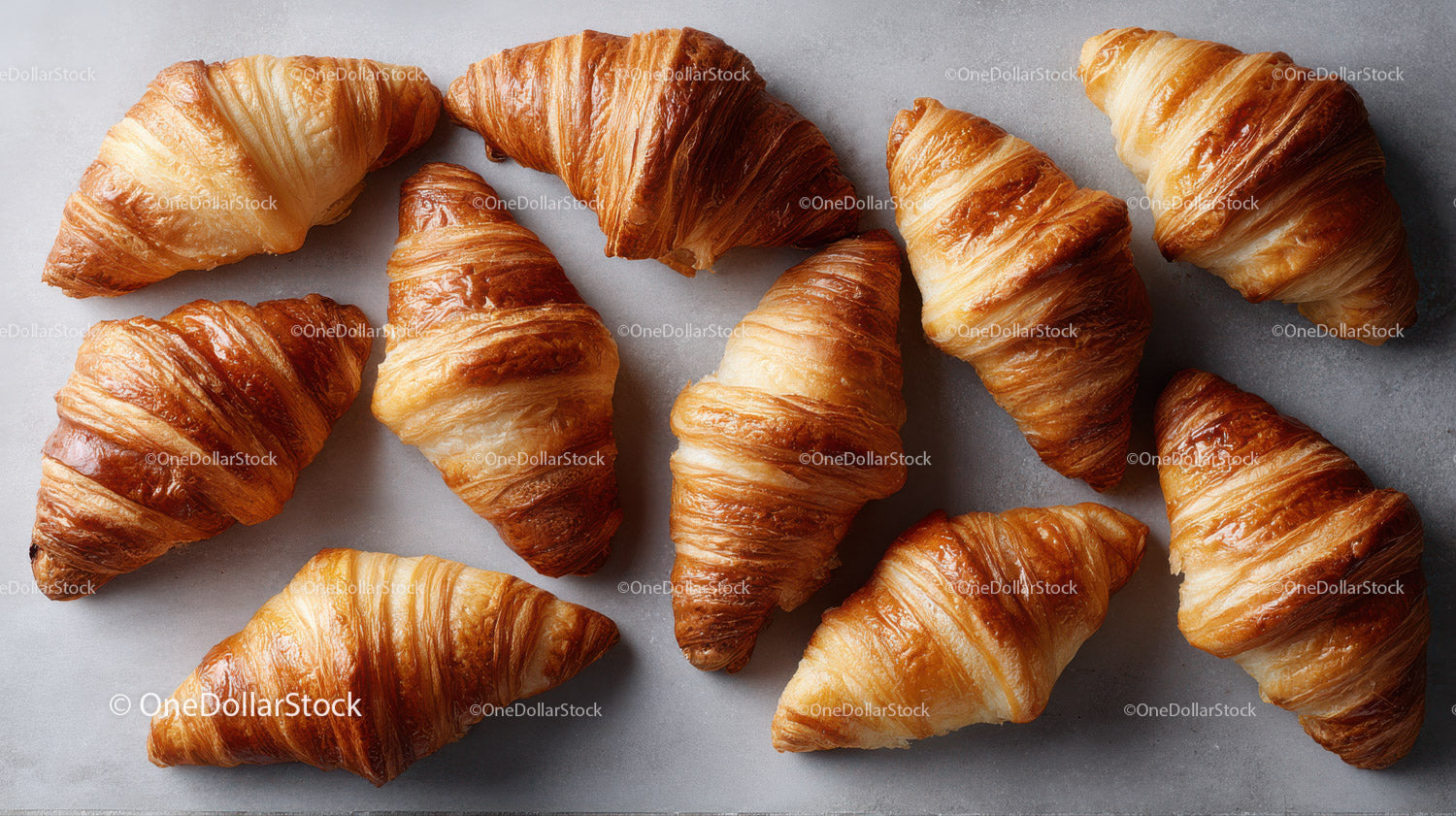 Golden Croissants Assortment for Breakfast or Snack