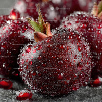 Close-up of Ripe Red Strawberry with Dew Drops and Water Spray