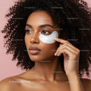 Beautiful Woman Using Eye Patch for Skincare Facial