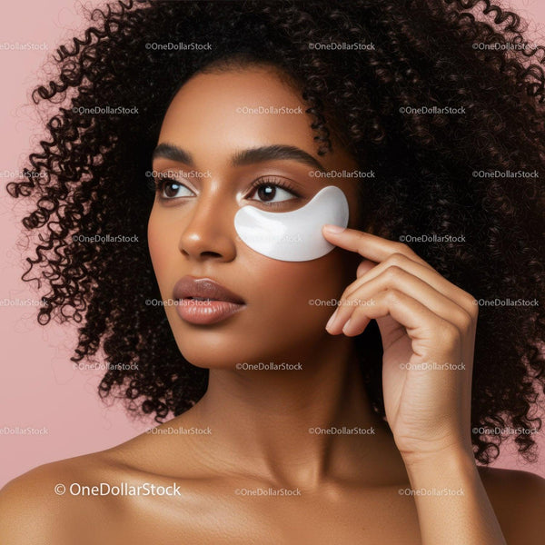 Beautiful Woman Using Eye Patch for Skincare Facial
