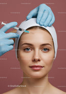 Young Woman Receiving Facial Injection for Skin Rejuvenation
