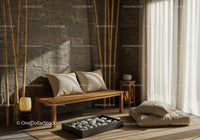 Minimalist Zen Living Room with Natural Textures