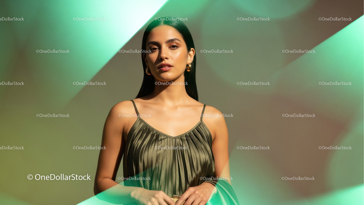 photo editing preview with Green Polygons Photo Overlays